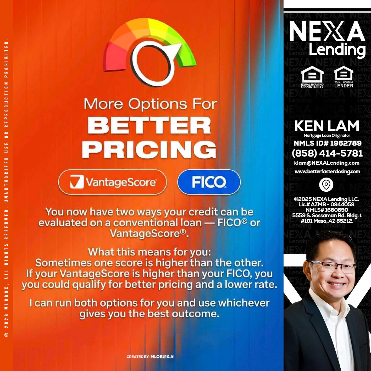 BETTER PRICING - Ken Lam -Mortgage Loan Officer