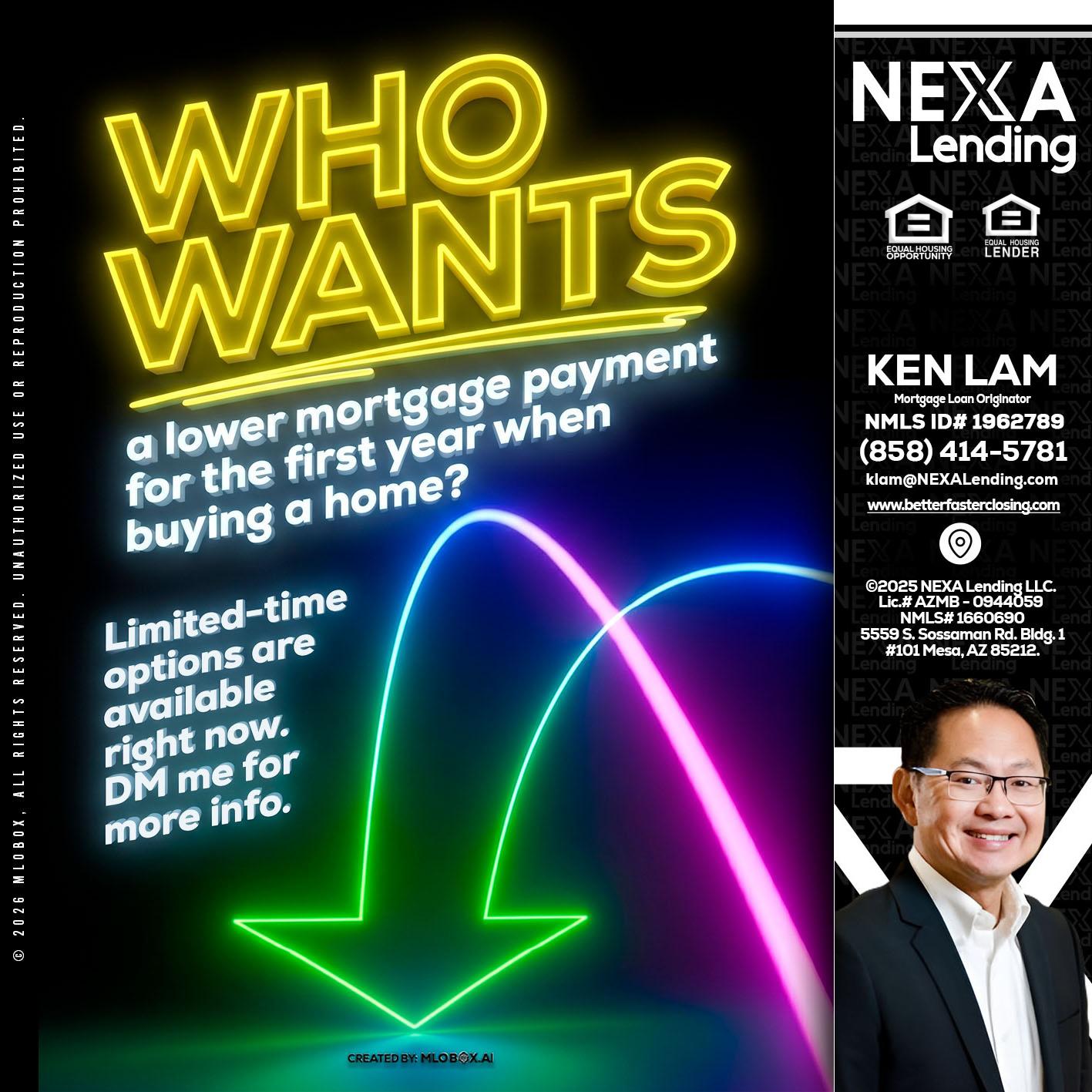 WHO WANTS - Ken Lam -Mortgage Loan Officer