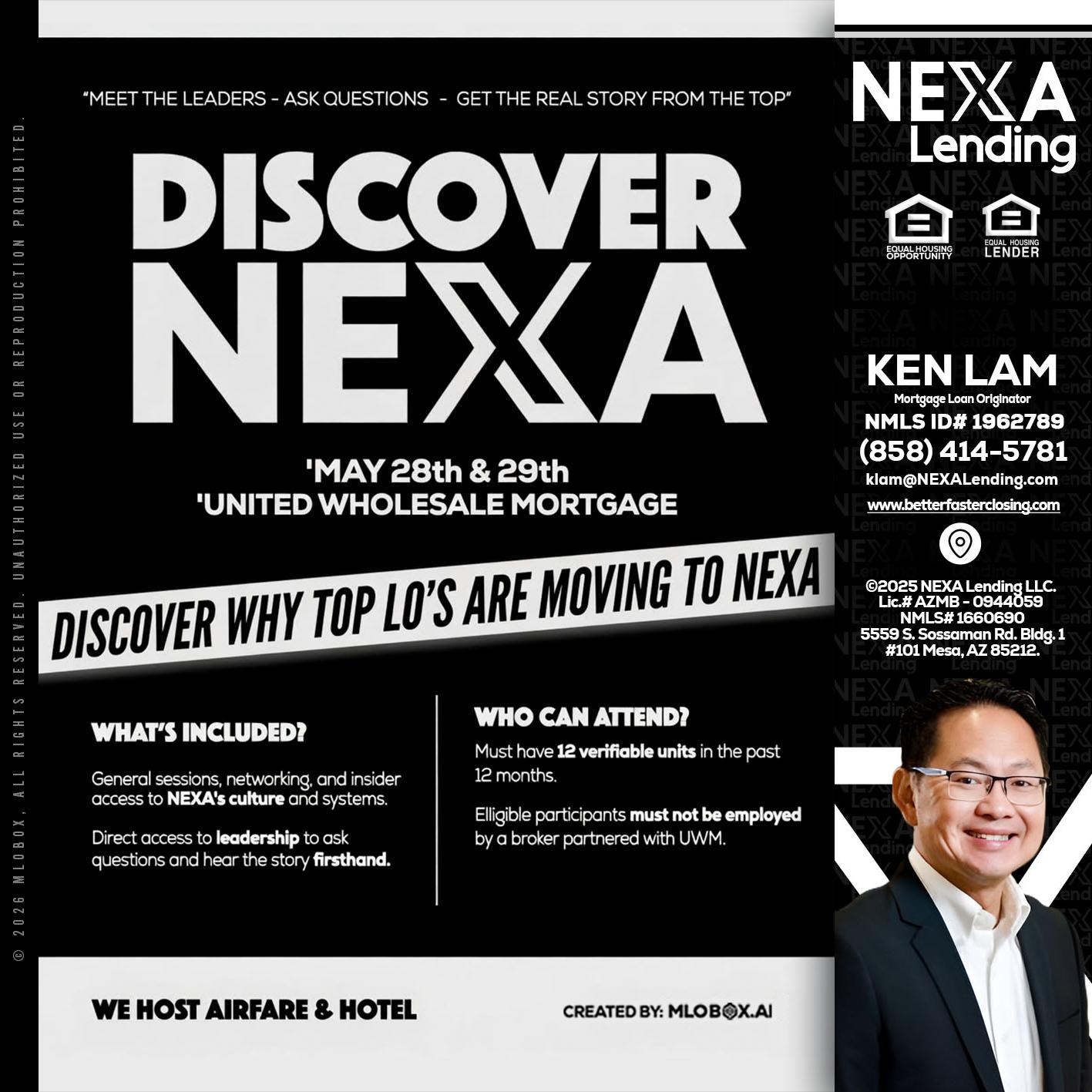 DISCOVER NEXA - Ken Lam -Mortgage Loan Officer