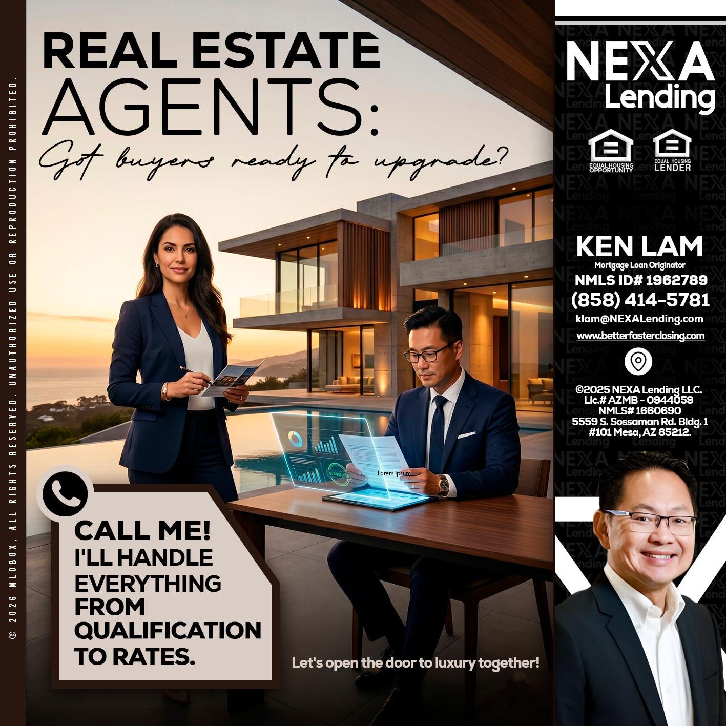 REAL ESTATE AGENTS - Ken Lam -Mortgage Loan Officer