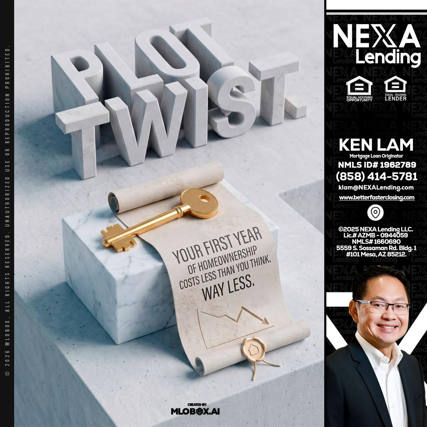 PLOT TWIST - Ken Lam -Mortgage Loan Officer