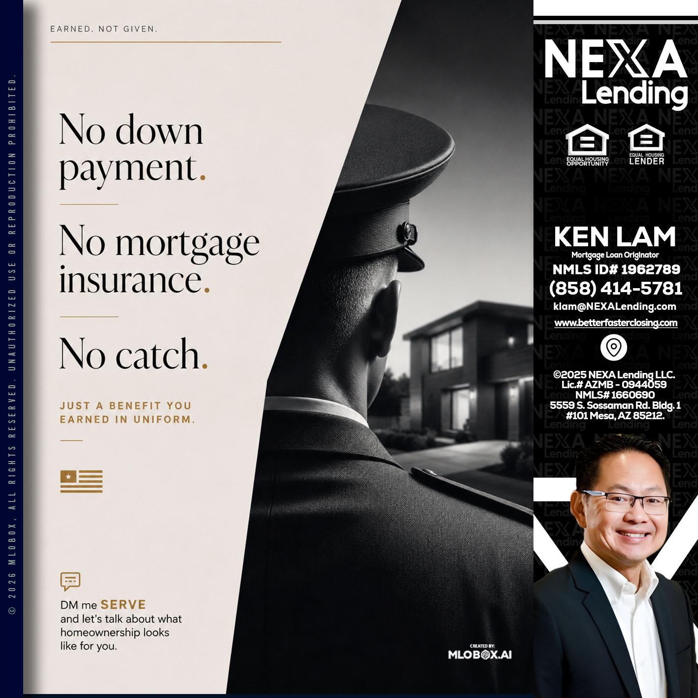 NO DOWN PAYMENT - Ken Lam -Mortgage Loan Officer