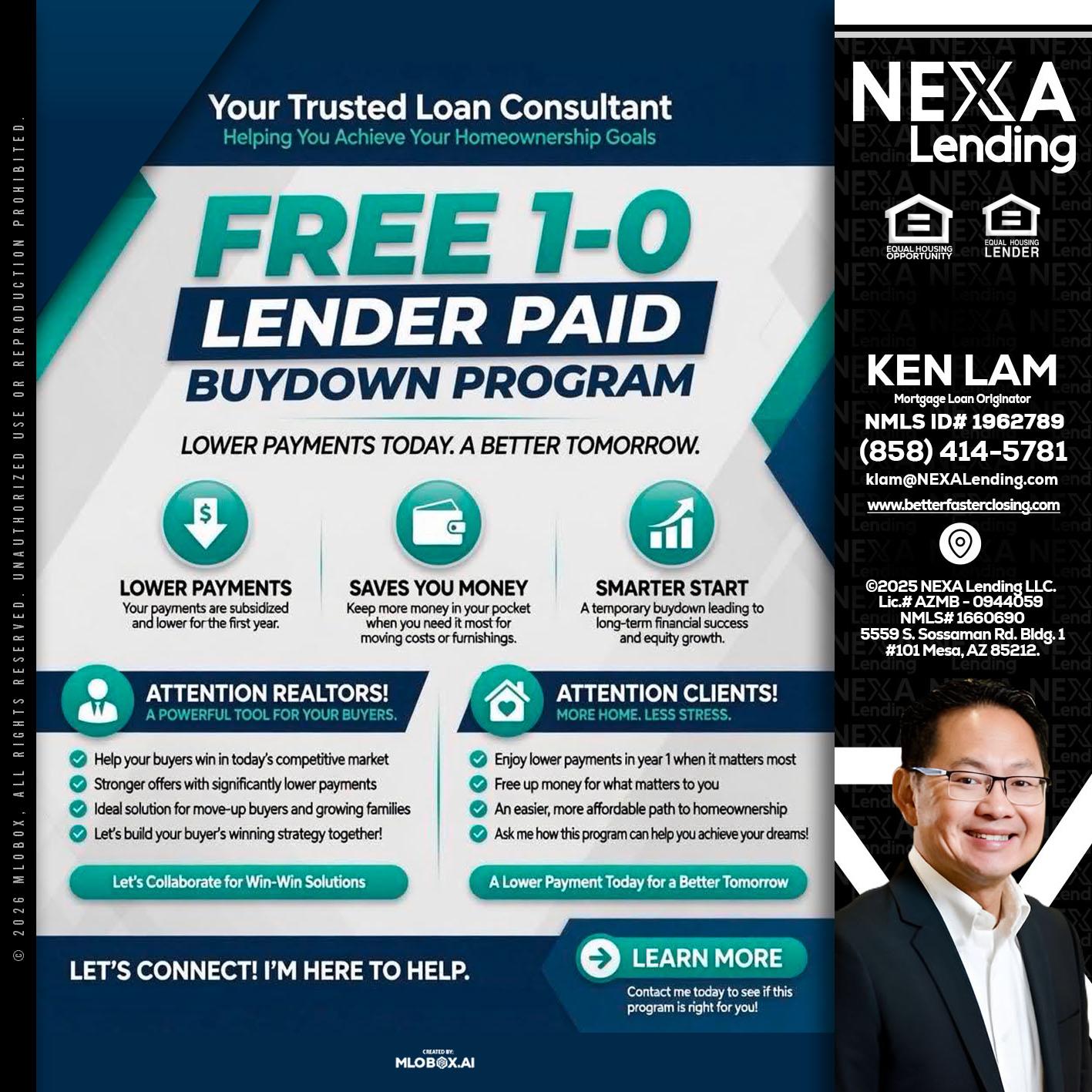 FREE 1-0 - Ken Lam -Mortgage Loan Officer