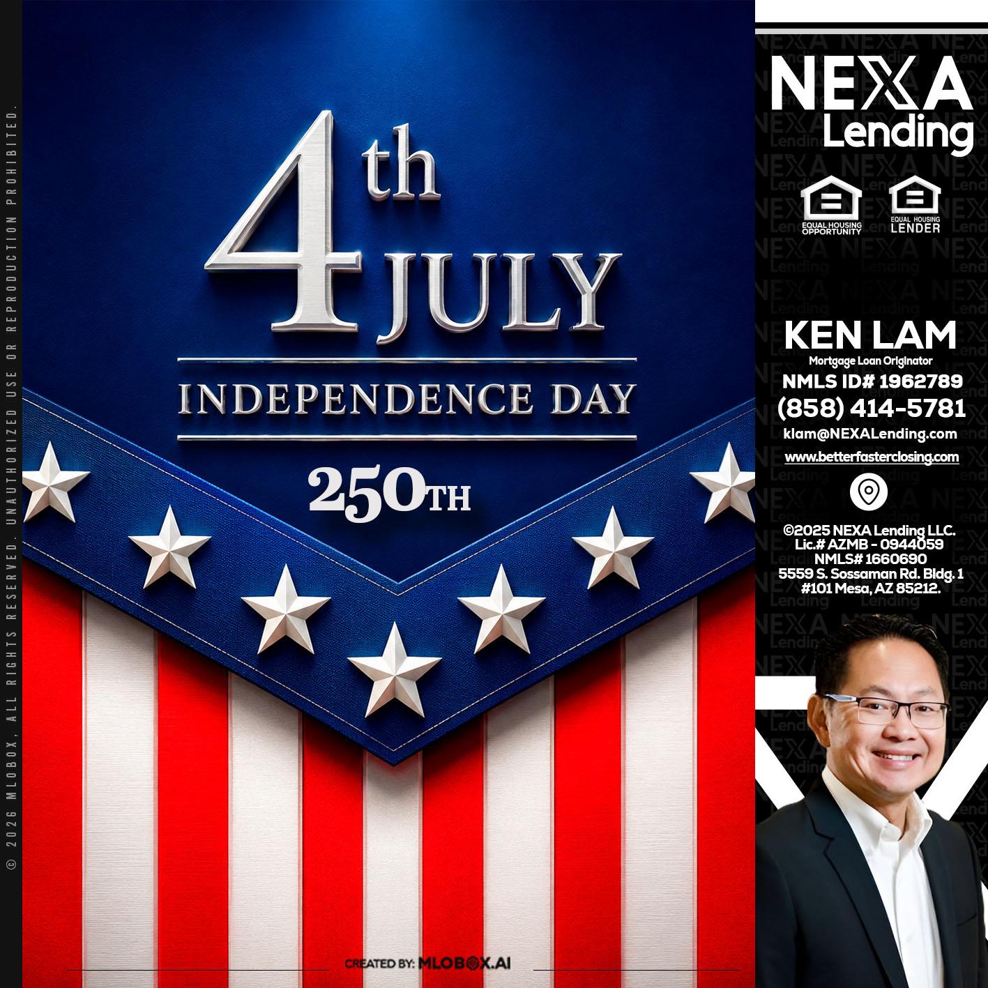 4th of july - Ken Lam -Mortgage Loan Officer