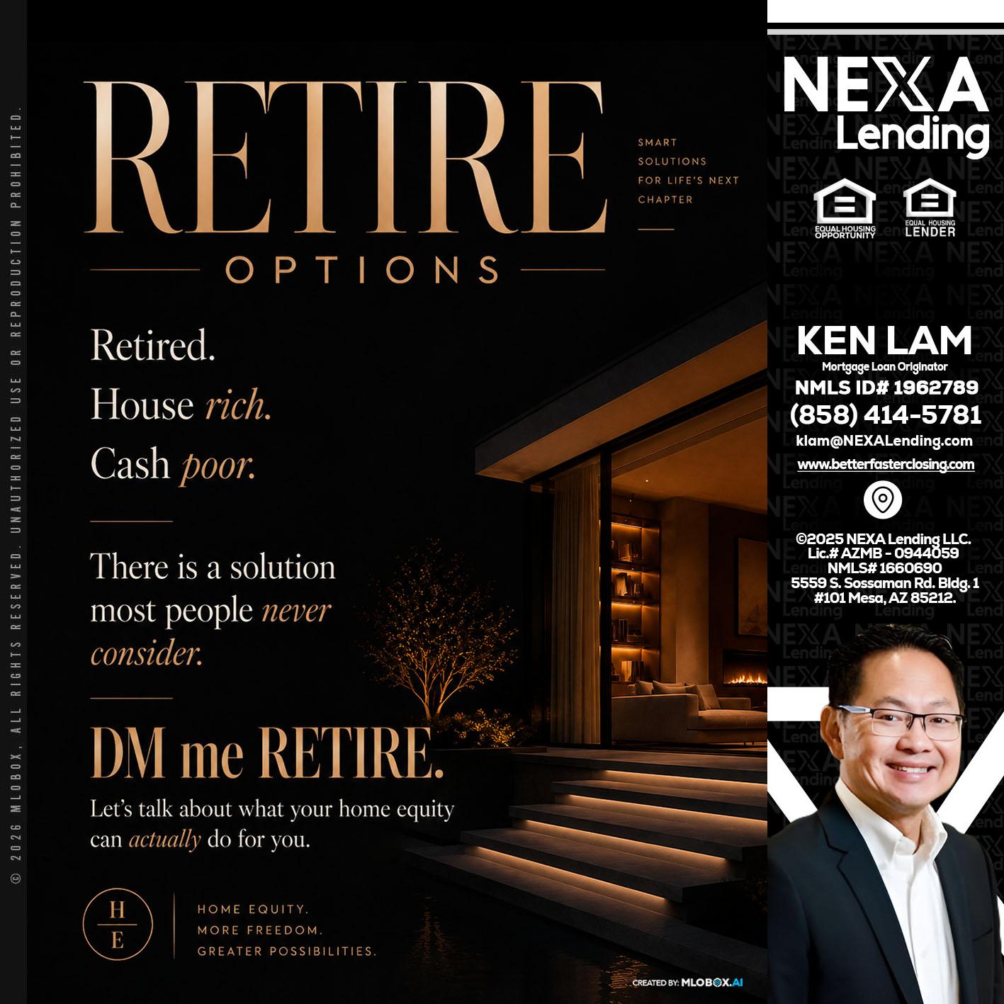 RETIRE LOANS - Ken Lam -Mortgage Loan Officer