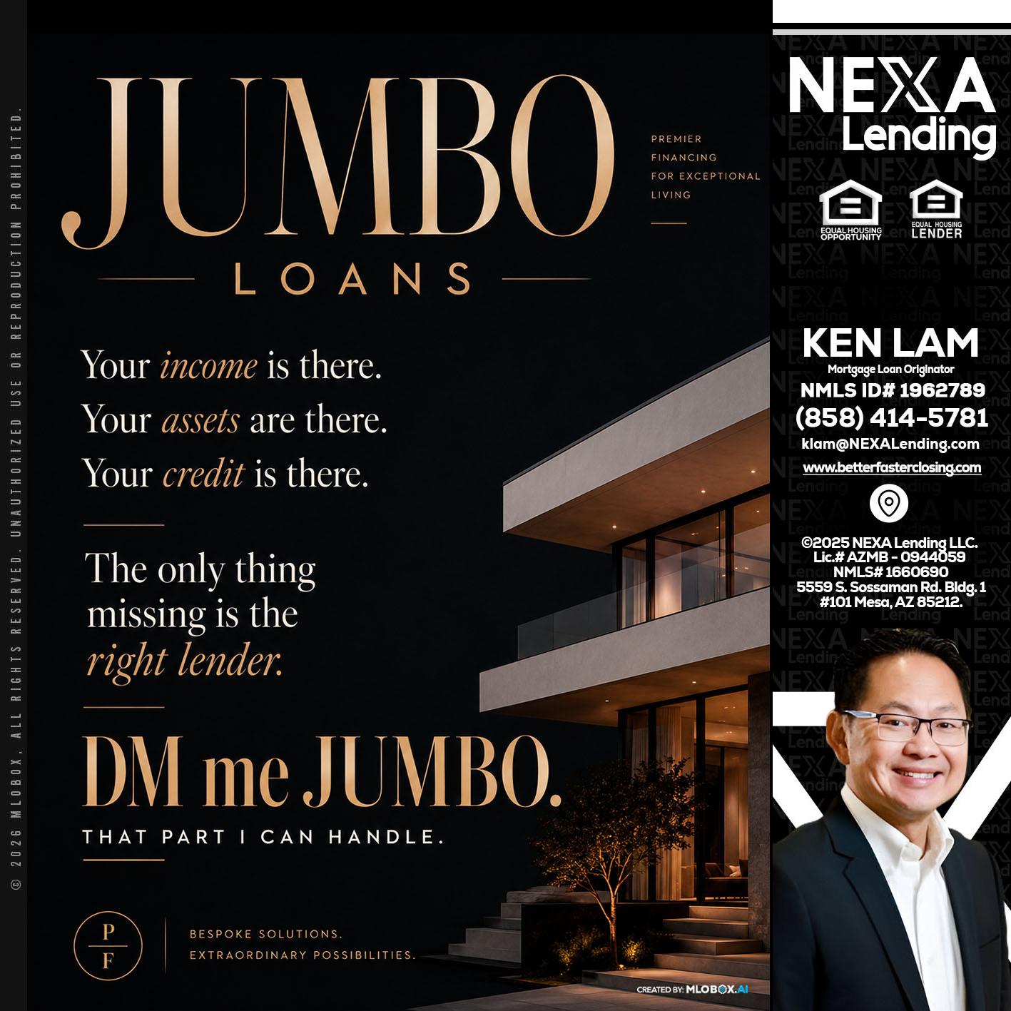 JUMBO LOANS - Ken Lam -Mortgage Loan Officer