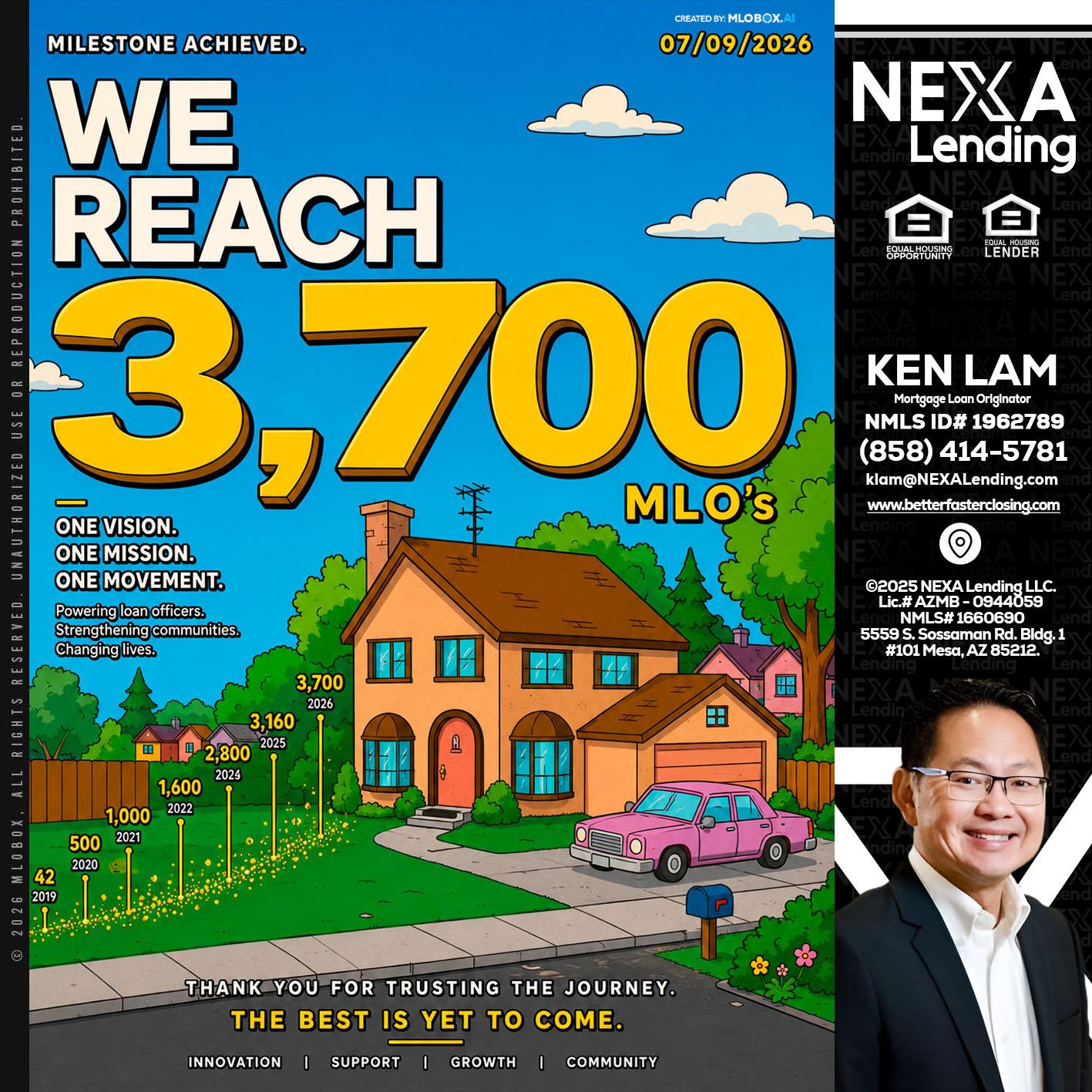 3,700 MLO's - Ken Lam -Mortgage Loan Officer