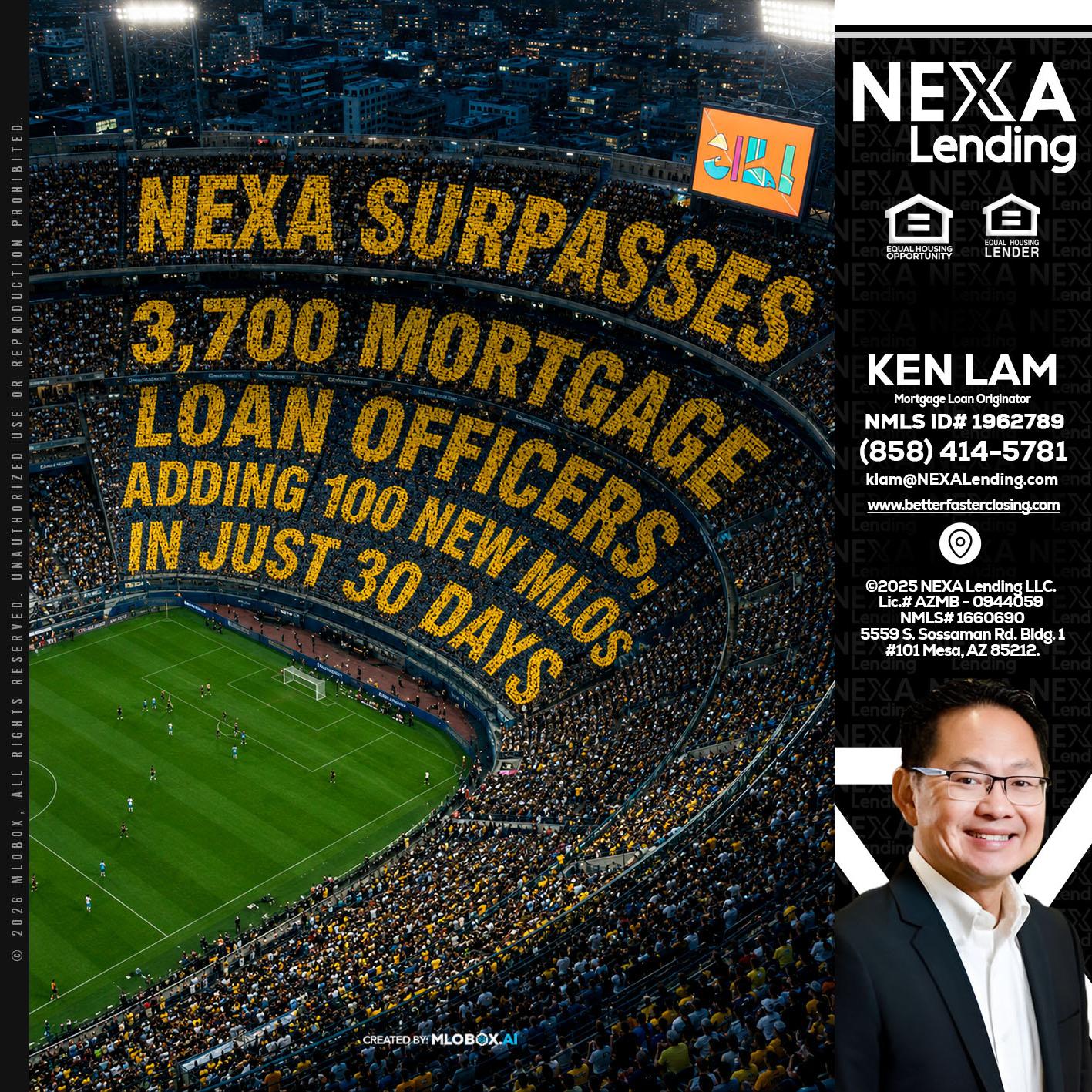 NEXA SURPASSES - Ken Lam -Mortgage Loan Officer