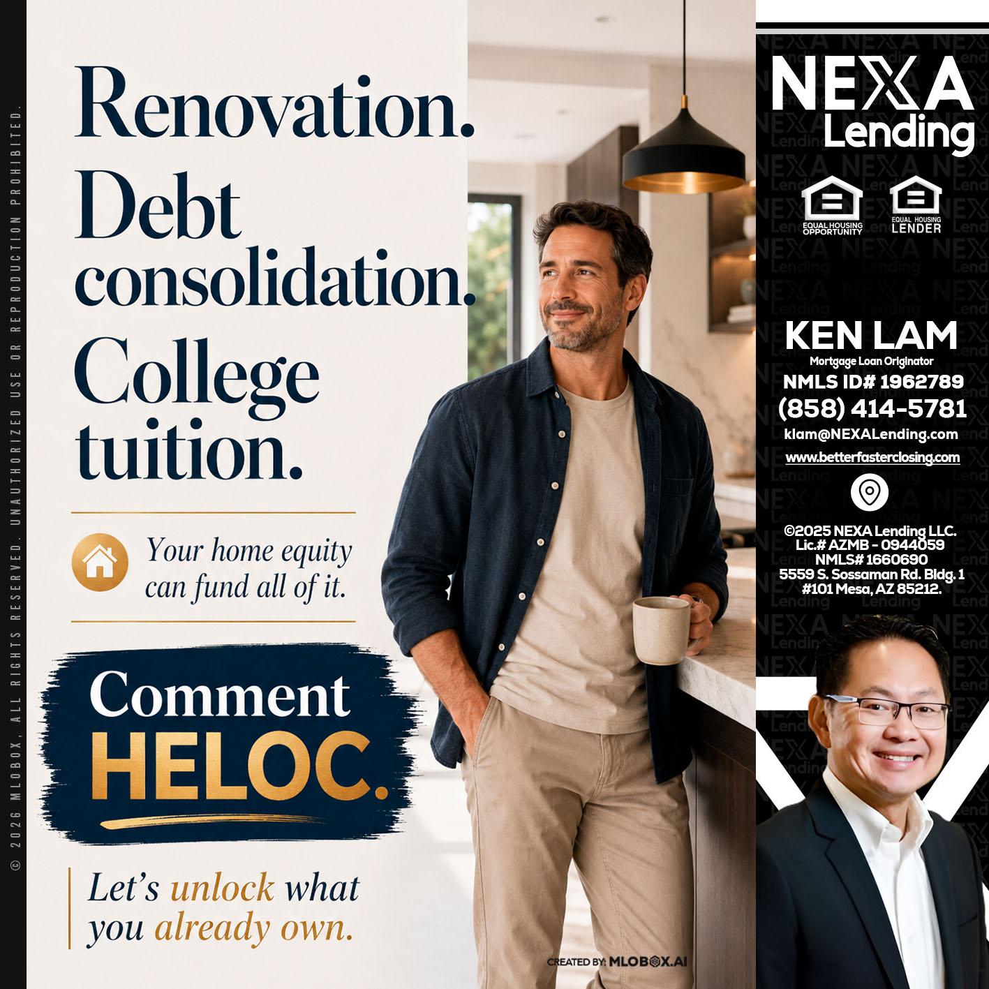 RENOVATION DEBT - Ken Lam -Mortgage Loan Officer