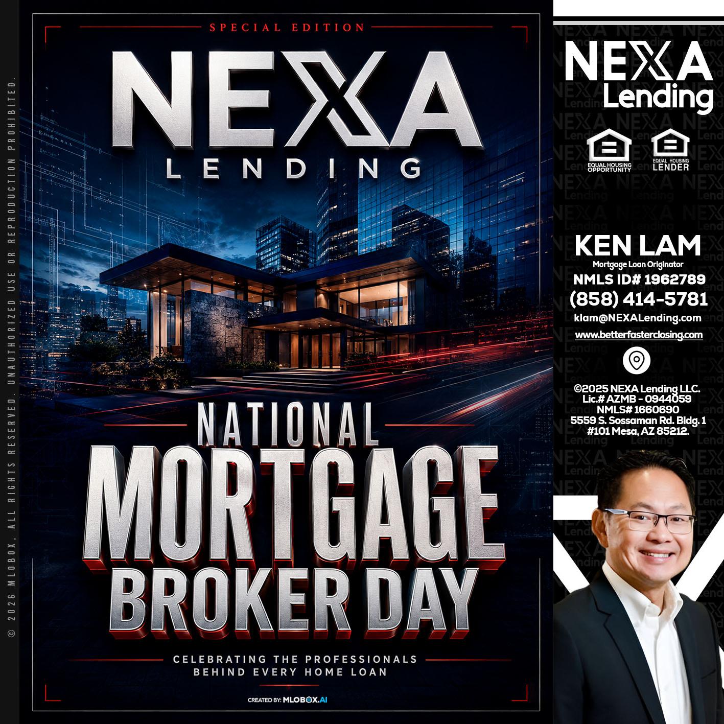 NATIONAL MORTGAGE BROKER DAY - Ken Lam -Mortgage Loan Officer