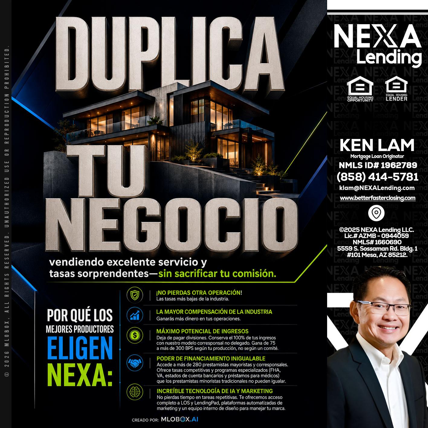 DUPLICA TU NEGOCIO - Ken Lam -Mortgage Loan Officer