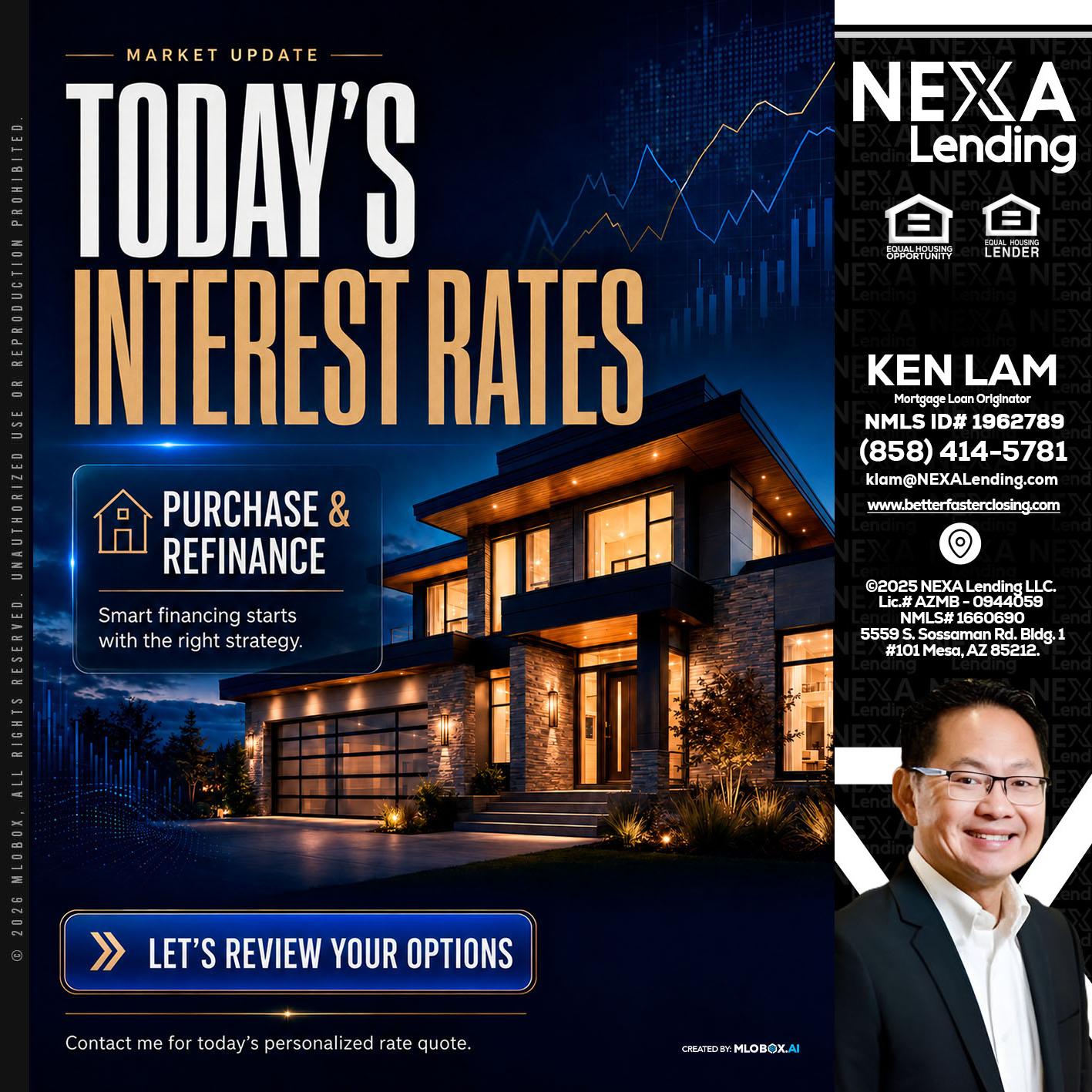 TODAYS RATES - Ken Lam -Mortgage Loan Officer