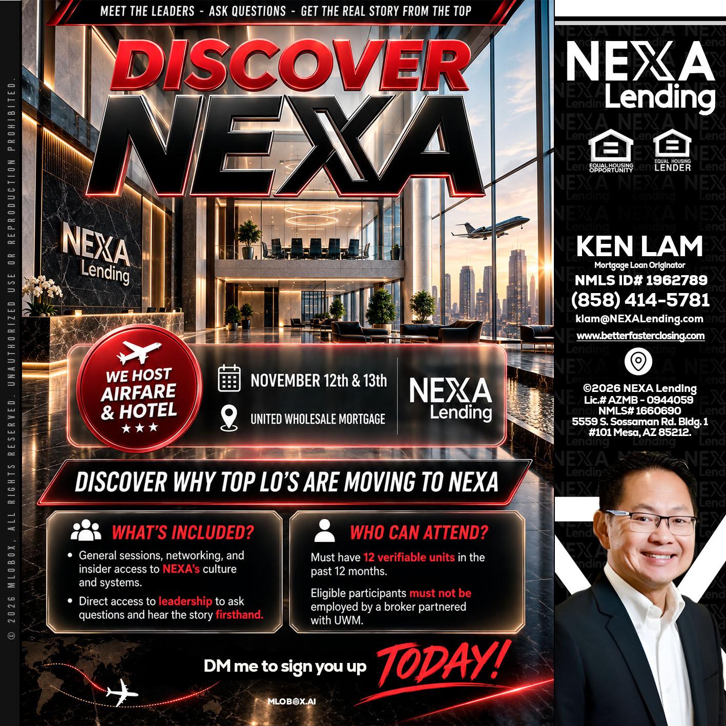 DISCOVER NEXA - Ken Lam -Mortgage Loan Officer