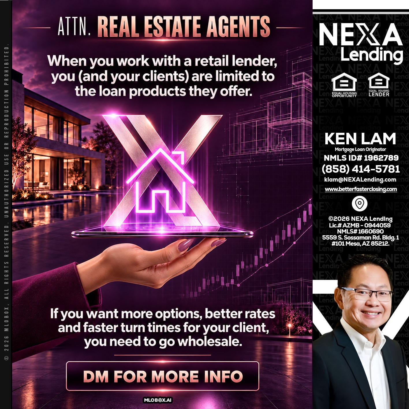 REAL ESTATE AGENTS - Ken Lam -Mortgage Loan Officer