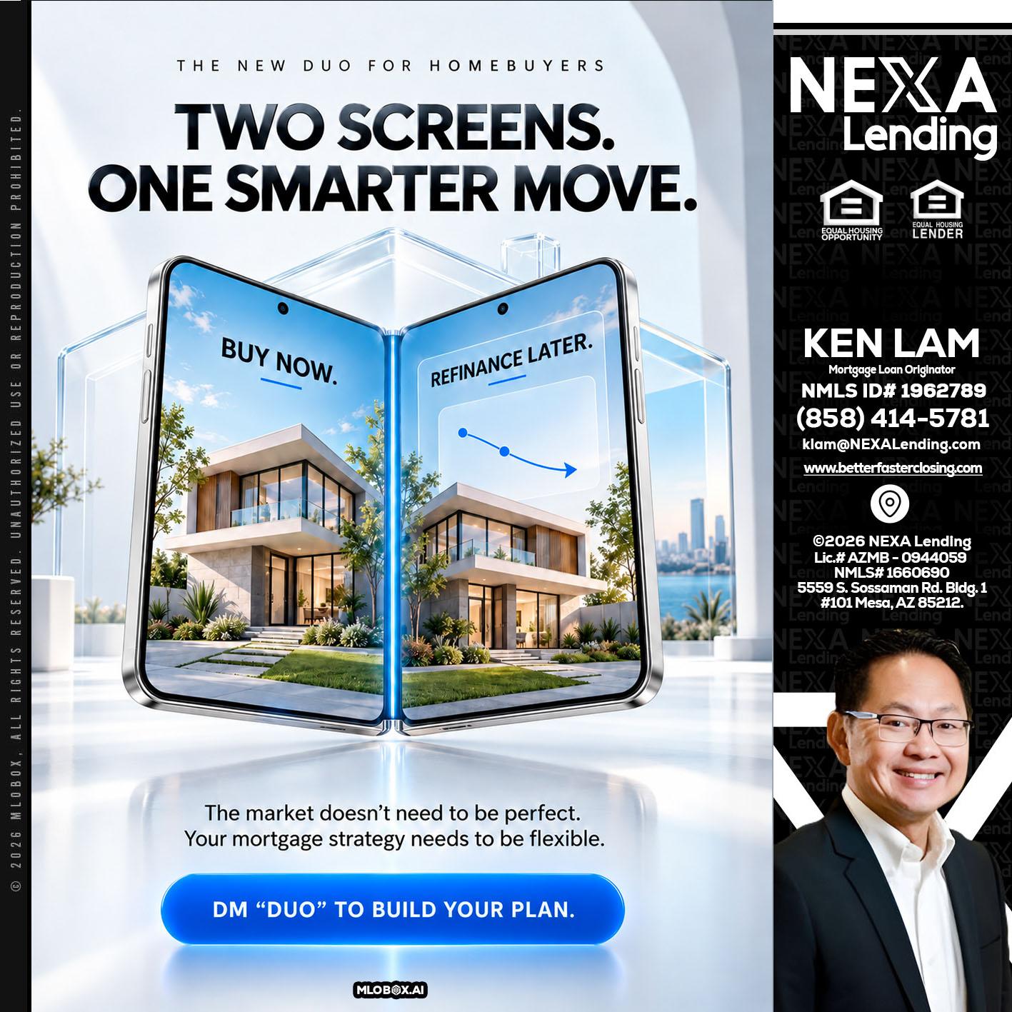 TWO SCREENS - Ken Lam -Mortgage Loan Officer