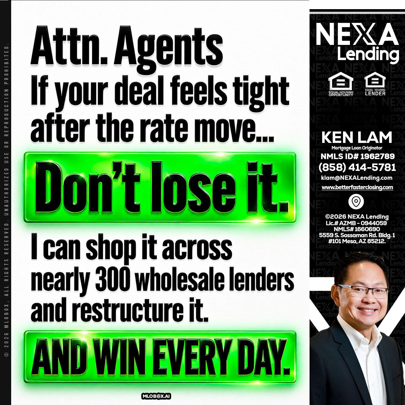 attention agents - Ken Lam -Mortgage Loan Officer