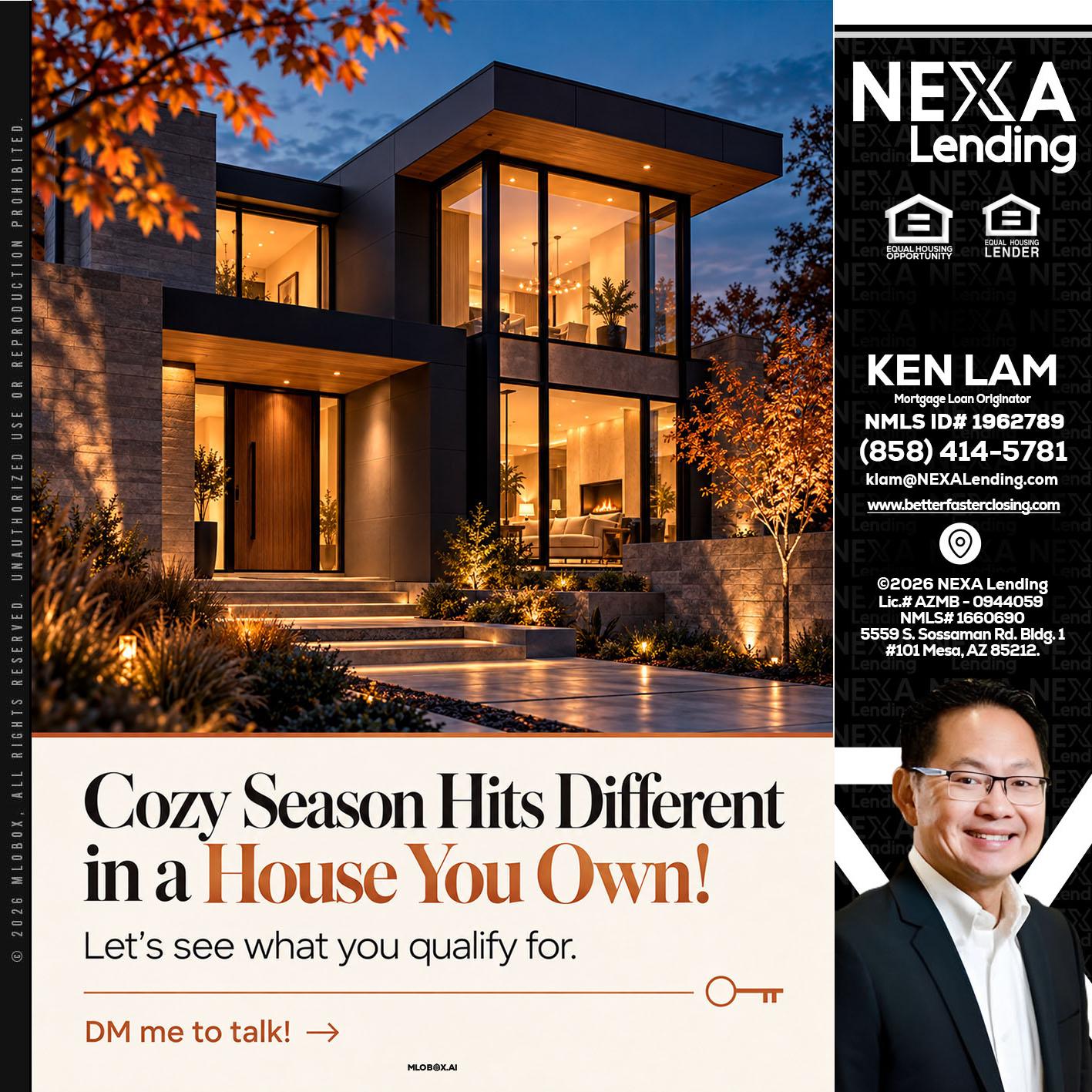 COZY SEASON - Ken Lam -Mortgage Loan Officer