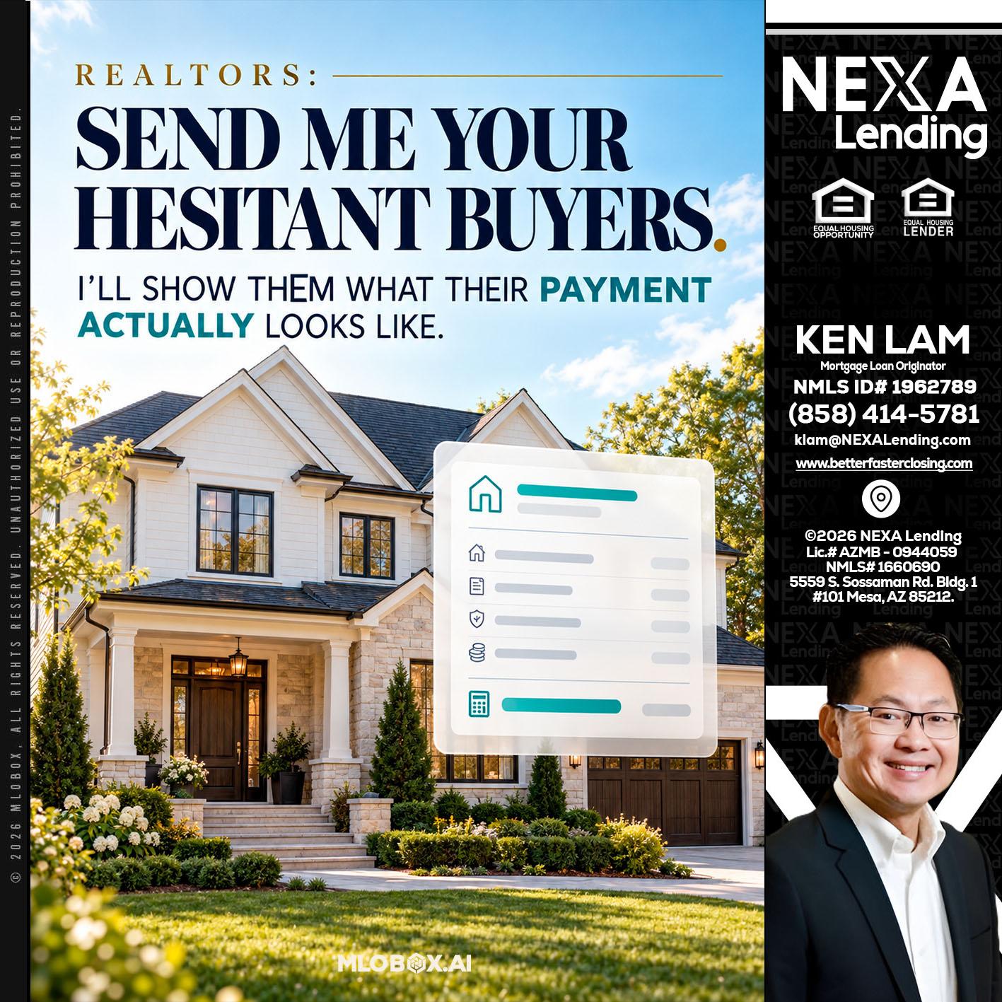 SEND ME YOUR - Ken Lam -Mortgage Loan Officer