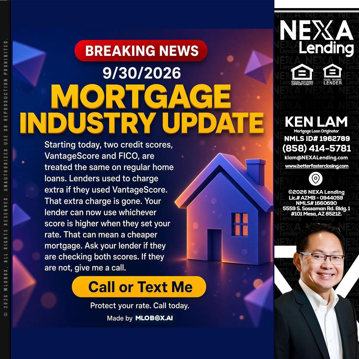 BREAKING NEWS - Ken Lam -Mortgage Loan Officer